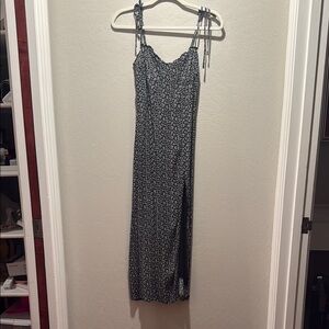 Elegant Black and White Floral Dress